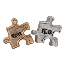Me and You - Puzzle Pieces Floating Charm