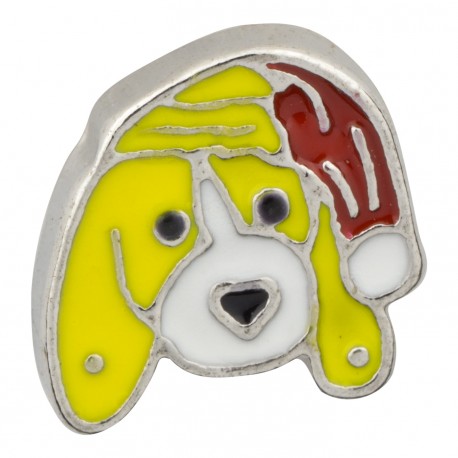 Dog with Holiday Hat Floating Charm