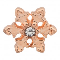 Snowflake - Copper with Crystal Floating Charm