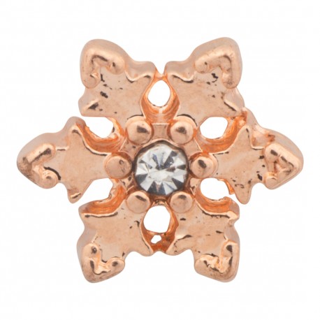 Snowflake - Copper with Crystal Floating Charm
