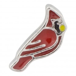 Red Cardinal - Silver Floating Charm