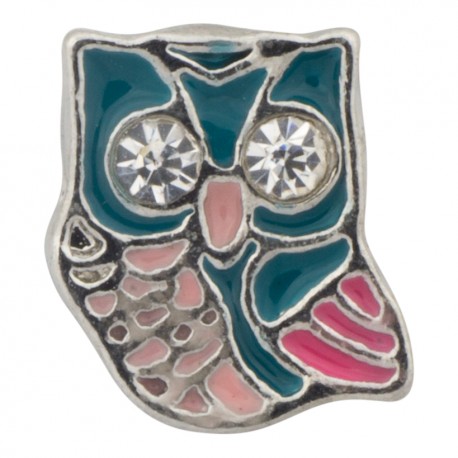 Owl with Crystals Floating Charm