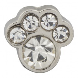 Paw Print with Crystals Floating Charm