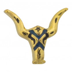 Steer Head - Gold Floating Charm