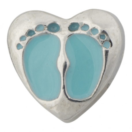 Footprints on Heart Floating Charm