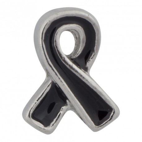 Awareness Ribbon - Black Floating Charm