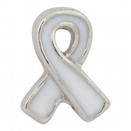 Awareness Ribbon - White Floating Charm