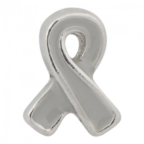 Awareness Ribbon - Gray Floating Charm