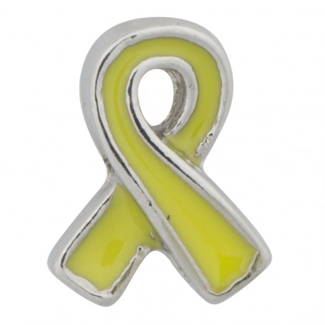 Awareness Ribbon - Yellow Floating Charm
