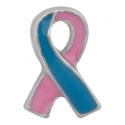 Awareness Ribbon - Pink and Blue Floating Charm