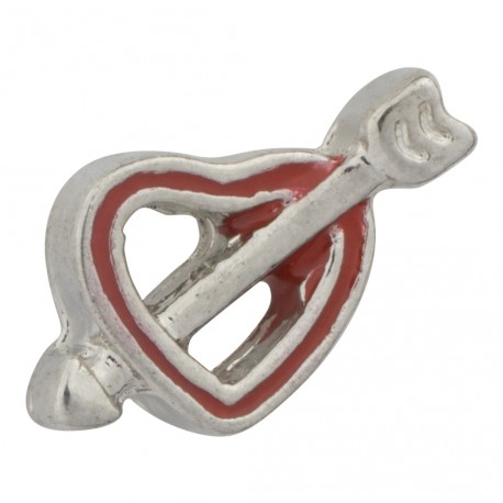 Heart with Arrow Floating Charm