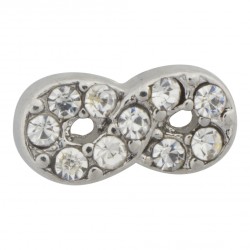 Infinity - Silver with Crystals Floating Charm