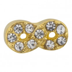 Infinity - Gold with Crystals Floating Charm