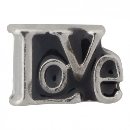 Love Text - Silver Floating Charm