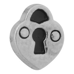 Heart Lock - Silver Floating Charm