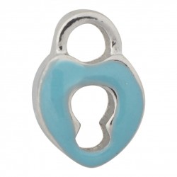 Heart Lock - Blue Floating Charm