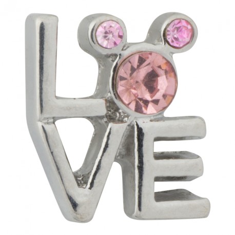 Love - Pink Crystals Floating Charm