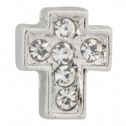 Cross with Crystals Floating Charm