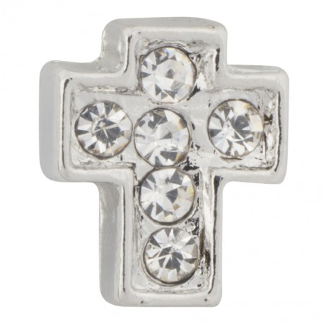 Cross with Crystals Floating Charm