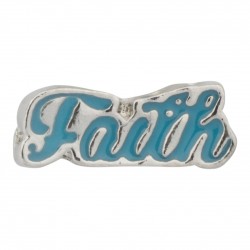 Faith Script Floating Charm