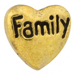 Heart - Family - Gold Floating Charm
