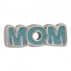 Mom Text - Turquoise Floating Charm