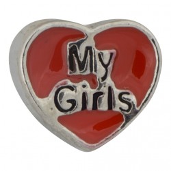 My Girls Heart Floating Charm