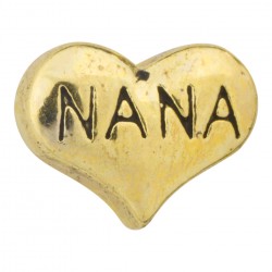 Heart - Nana - Gold Floating Charm