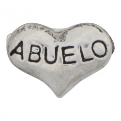 Abuelo Heart Floating Charm