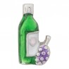 Wine Bottle and Grapes Floating Charm