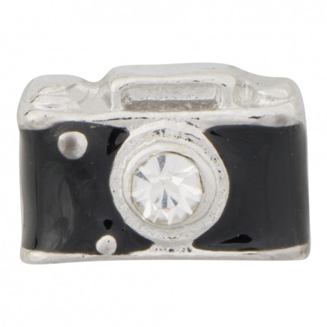 Camera with Crystal Floating Charm