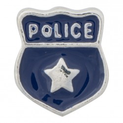 Police Shield Badge Floating Charm
