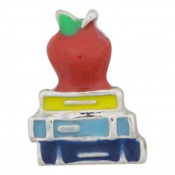 Teacher - School Books and Apple Floating Charm
