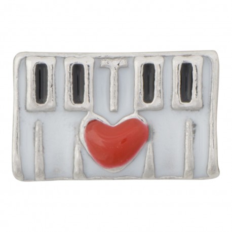Keyboard with Heart Floating Charm