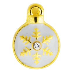 Holiday Ornament - Snowflake with Crystal Floating Charm
