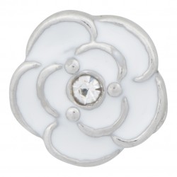 Flower with Crystal - White Floating Charm