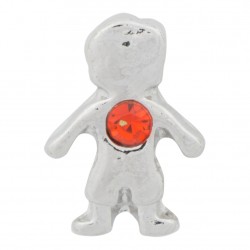 Boy with Garnet Crystal - Birth Stone Floating Charm