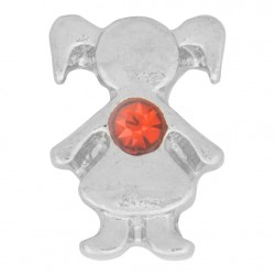 Girl with Garnet Crystal - Birth Stone Floating Charm