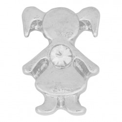 Girl with Diamond Crystal - Birth Stone Floating Charm