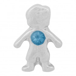 Boy with Aquamarine Crystal - Birth Stone Floating Charm