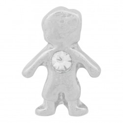 Boy with Diamond Crystal - Birth Stone Floating Charm
