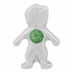 Boy with Emerald Crystal - Birth Stone Floating Charm
