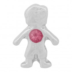 Boy with Ruby Crystal - Birth Stone Floating Charm