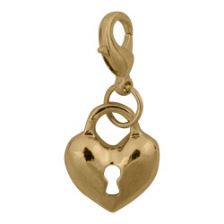 Heart Lock Dangle - Gold