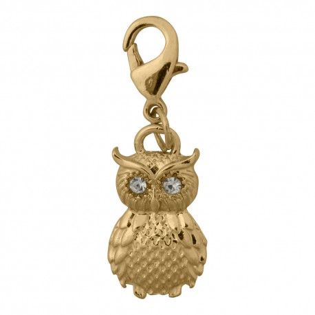 Owl Dangle - Crystals - Gold