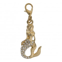 Mermaid Dangle - Crystals - Gold