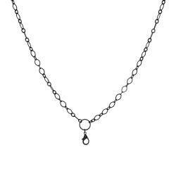 Alternating Flat Oval Chain w/ Jump Ring - Black - 28" 2