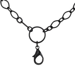 Alternating Flat Oval Chain w/ Jump Ring - Black - 28"