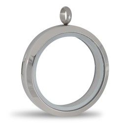 Glass Locket - Silver - Large 2