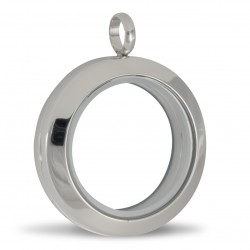 Glass Locket  - Silver - Medium 2